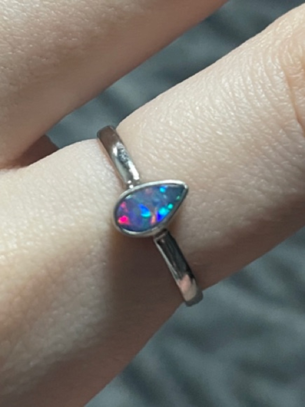 Australian Opal Doublet Ring - Size 6